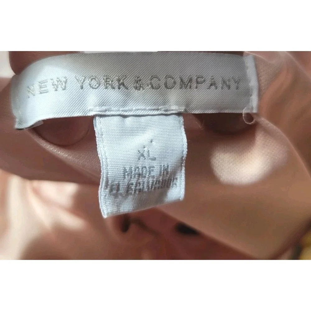New York & Company Pink Floral Sleeveless A Line Dress‎ Sz XL